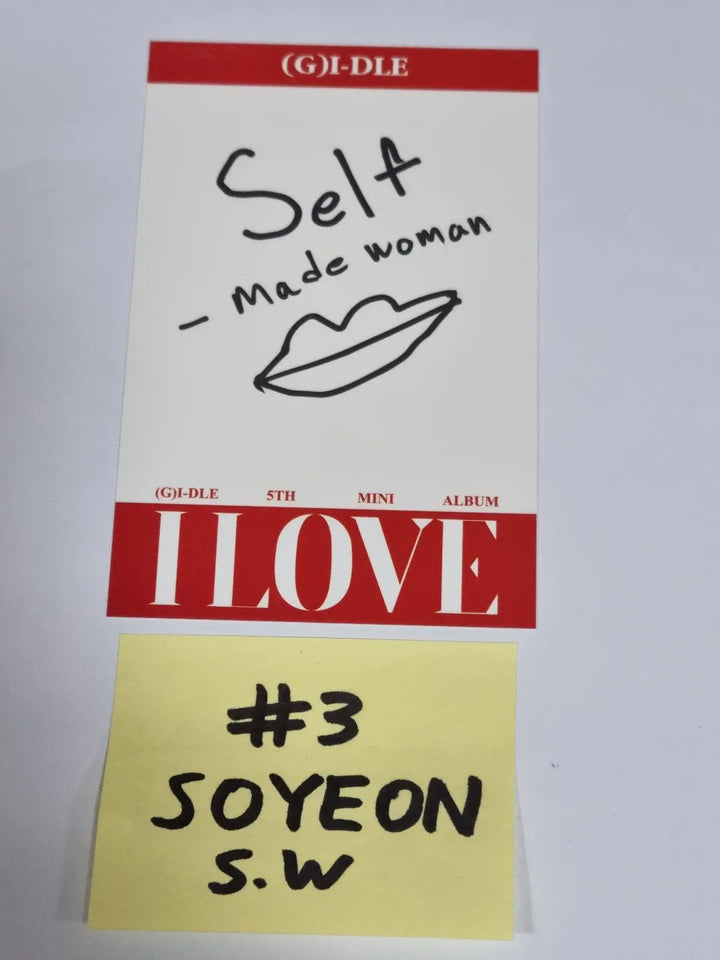 (g) I-DLE "I LOVE" - Soundwave Fansign Event Winner Polaroid Type Photocard - HALLYUSUPERSTORE