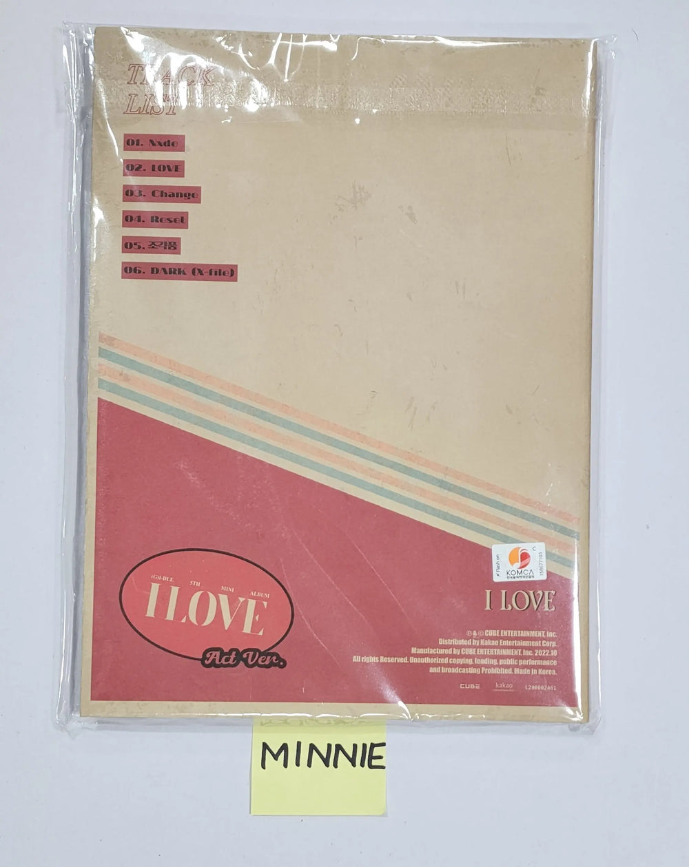 MINNIE (of (G) I-DLE) "I love" - Hand Autographed(Signed) Album - HALLYUSUPERSTORE