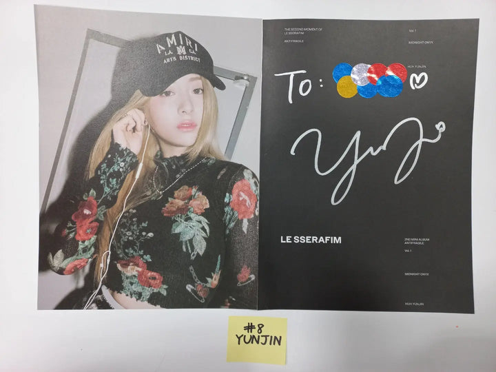 LE SSERAFIM "ANTIFRAGILE" 2nd Mini Album - A Cut Page From Fansign Event Album - HALLYUSUPERSTORE