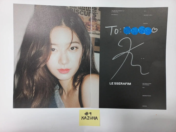 LE SSERAFIM "ANTIFRAGILE" 2nd Mini Album - A Cut Page From Fansign Event Album - HALLYUSUPERSTORE