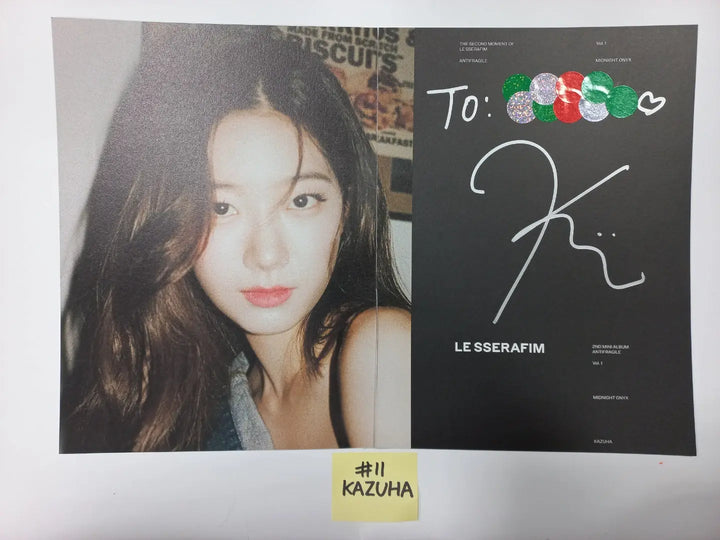 LE SSERAFIM "ANTIFRAGILE" 2nd Mini Album - A Cut Page From Fansign Event Album - HALLYUSUPERSTORE