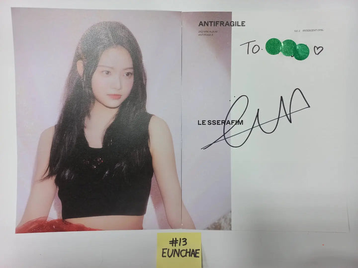 LE SSERAFIM "ANTIFRAGILE" 2nd Mini Album - A Cut Page From Fansign Event Album - HALLYUSUPERSTORE