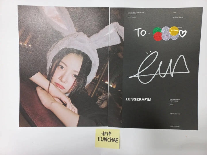 LE SSERAFIM "ANTIFRAGILE" 2nd Mini Album - A Cut Page From Fansign Event Album - HALLYUSUPERSTORE