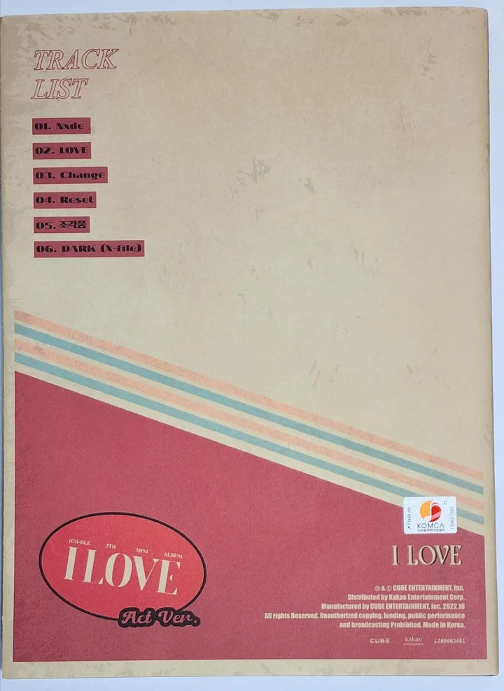 Soyeon (Of (G) I-DLE) "I love" - Hand Autographed(Signed) Album - HALLYUSUPERSTORE