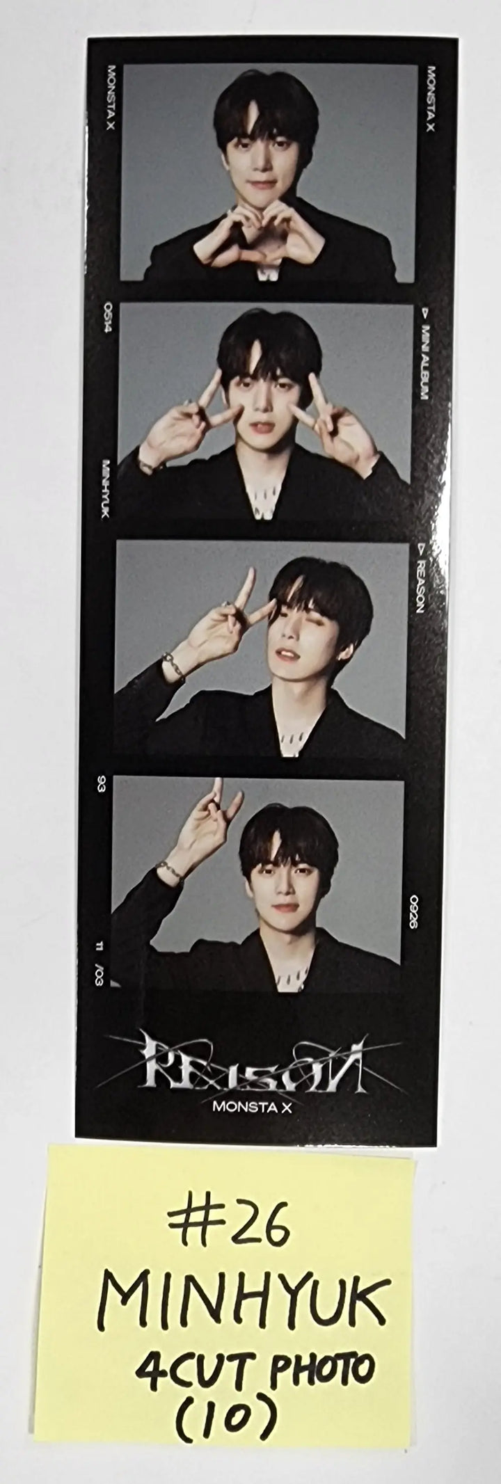 MONSTA X "REASON" - Official Photocard, Postcard, 4 Cut Photo - HALLYUSUPERSTORE