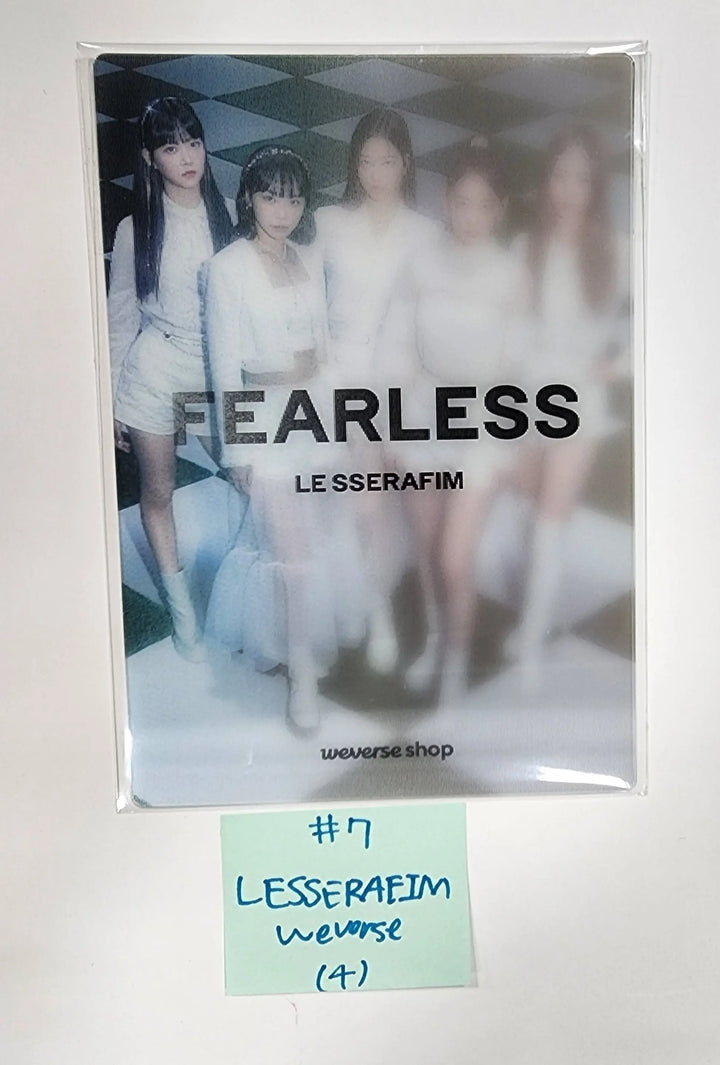 Lesserafim "FEARLESS" Japan 1st Single - Weverse Shop Pre-Order Benefit Photocard, Lenticular Postcard - HALLYUSUPERSTORE