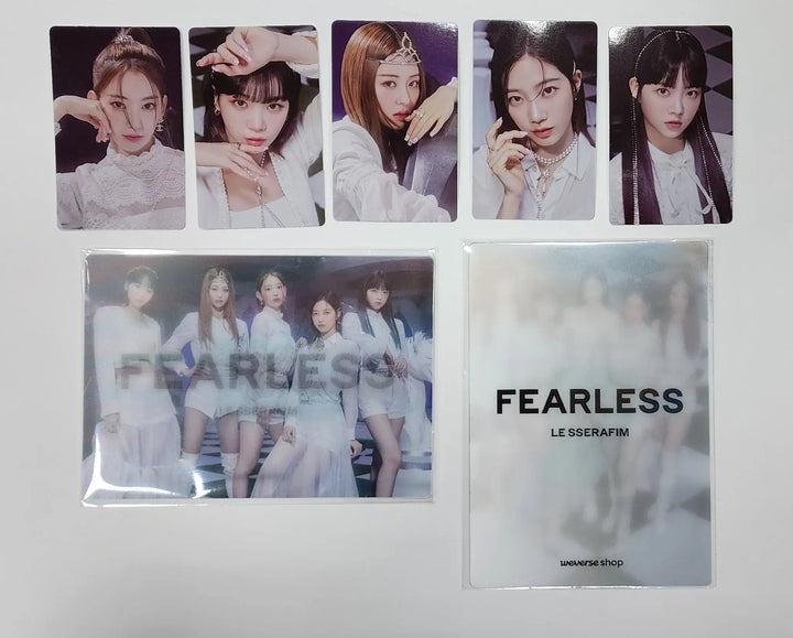 Lesserafim "FEARLESS" Japan 1st Single - Weverse Shop Pre-Order Benefit Photocard, Lenticular Postcard - HALLYUSUPERSTORE