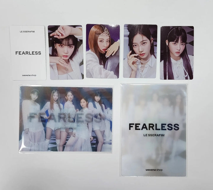 Lesserafim "FEARLESS" Japan 1st Single - Weverse Shop Pre-Order Benefit Photocard, Lenticular Postcard - HALLYUSUPERSTORE