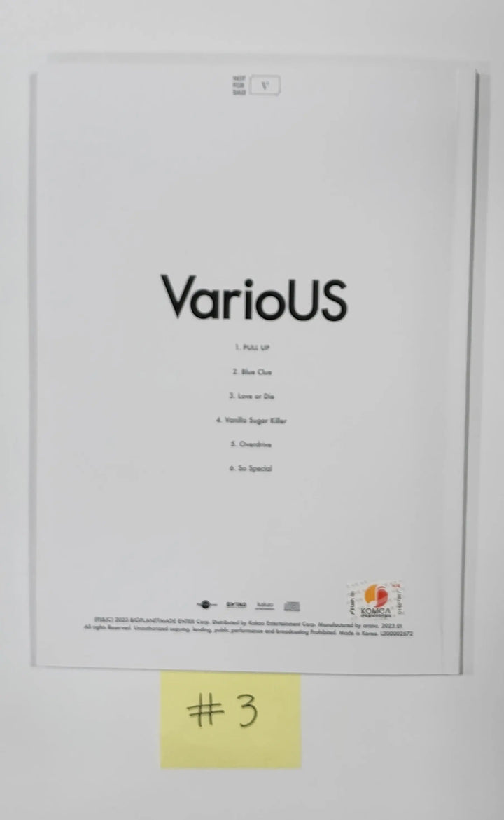 VIVIZ 'VarioUS' - Hand Autographed(Signed) Promo Album - HALLYUSUPERSTORE