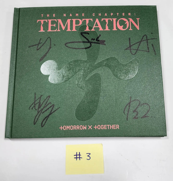 TXT ‘The Name Chapter: TEMPTATION’ - Hand Autographed(Signed) Promo Album - HALLYUSUPERSTORE