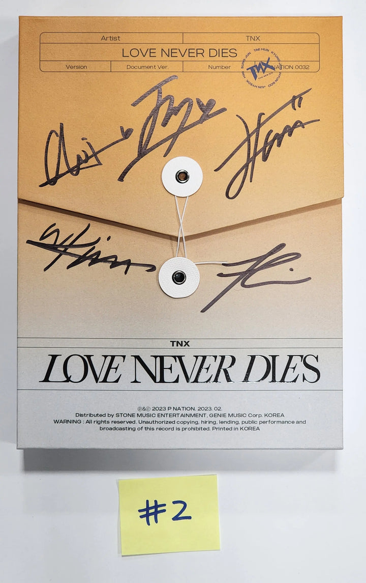 TNX "Love Never Dies" - Hand Autographed(Signed) Promo Album - HALLYUSUPERSTORE
