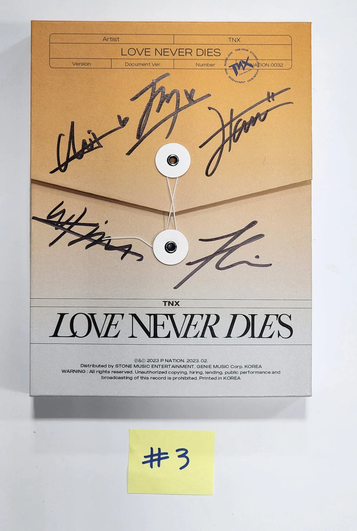 TNX "Love Never Dies" - Hand Autographed(Signed) Promo Album - HALLYUSUPERSTORE