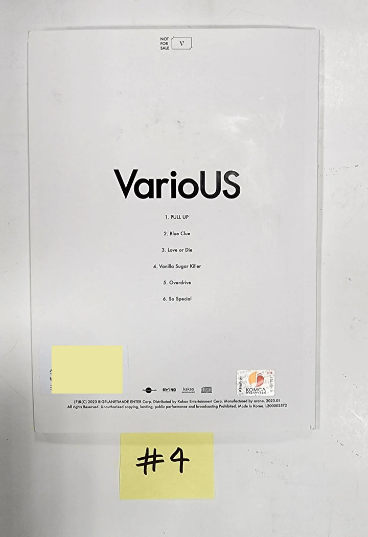 VIVIZ 'VarioUS' - Hand Autographed(Signed) Promo Album - HALLYUSUPERSTORE