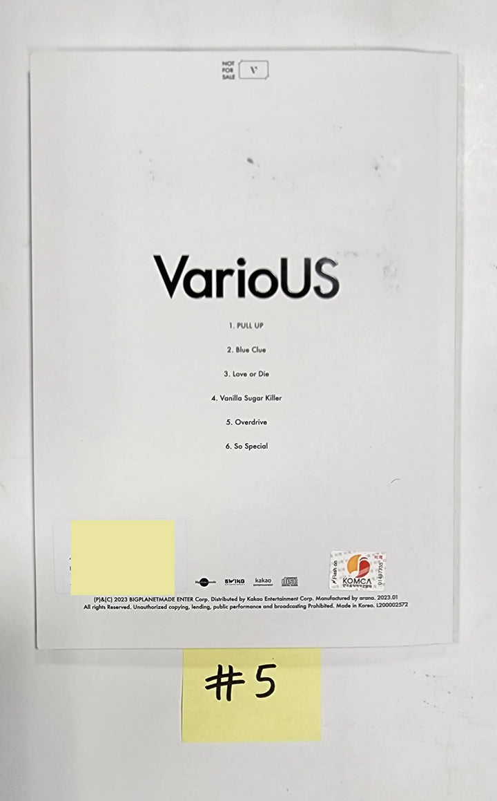 VIVIZ 'VarioUS' - Hand Autographed(Signed) Promo Album - HALLYUSUPERSTORE