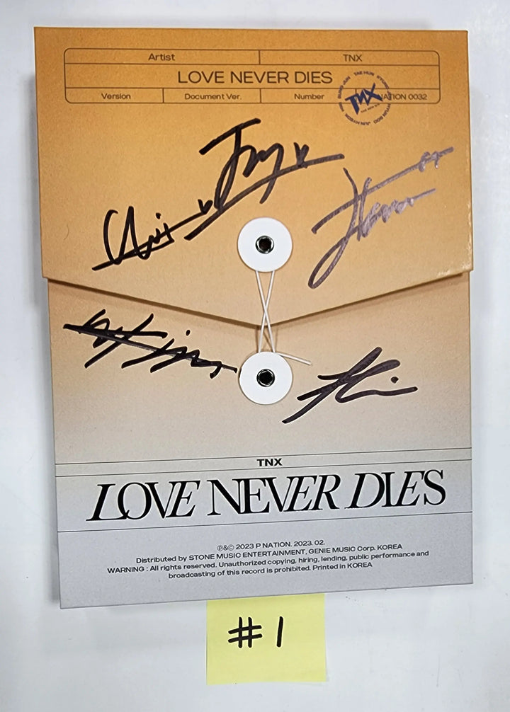 TNX "Love Never Dies" - Hand Autographed(Signed) Promo Album - HALLYUSUPERSTORE