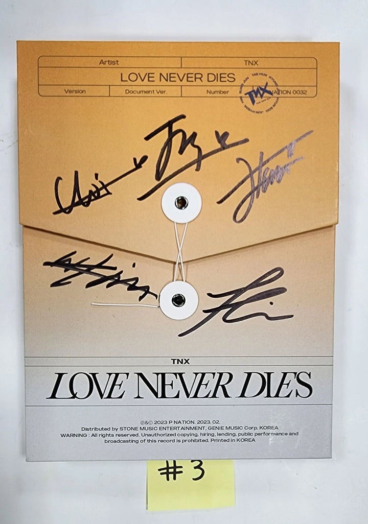 TNX "Love Never Dies" - Hand Autographed(Signed) Promo Album - HALLYUSUPERSTORE