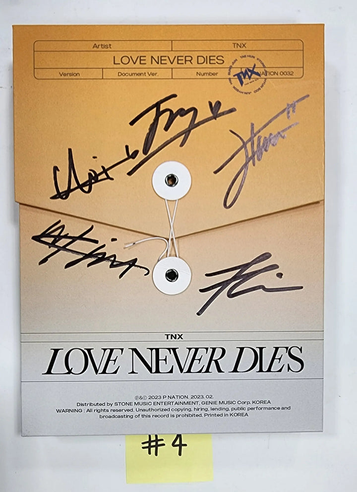 TNX "Love Never Dies" - Hand Autographed(Signed) Promo Album - HALLYUSUPERSTORE