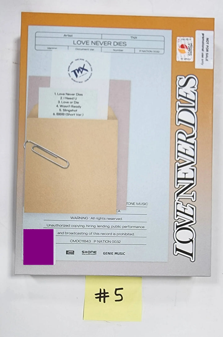 TNX "Love Never Dies" - Hand Autographed(Signed) Promo Album - HALLYUSUPERSTORE