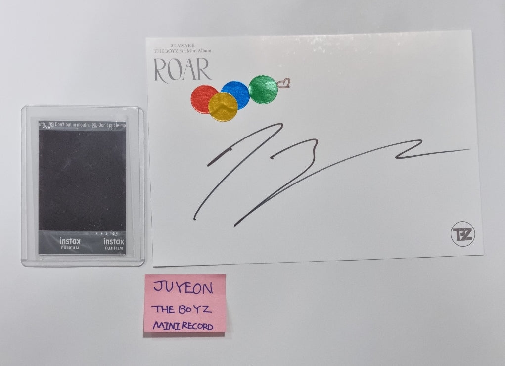 Juyeon (of The Boyz) "ROAR" 8th - Hand Autographed(Signed) Polaroid + Paper - HALLYUSUPERSTORE