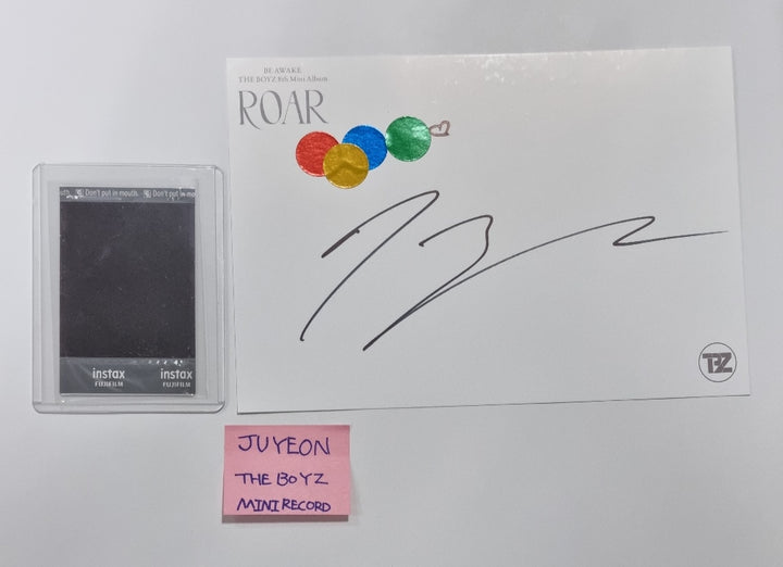Juyeon (of The Boyz) "ROAR" 8th - Hand Autographed(Signed) Polaroid + Paper - HALLYUSUPERSTORE