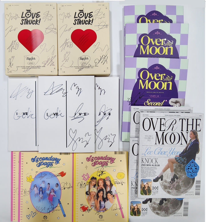 IVE "I've IVE", Kep1er "LOVESTRUCK!", DreamNote "Secondary Page", Leechaeyeon "Over The Moon" - Hand Autographed(Signed) Promo Album - HALLYUSUPERSTORE