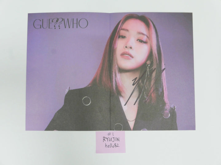 Itzy 'Guess Who' - Hand Autographed(Signed) Mini Folded Poster - HALLYUSUPERSTORE