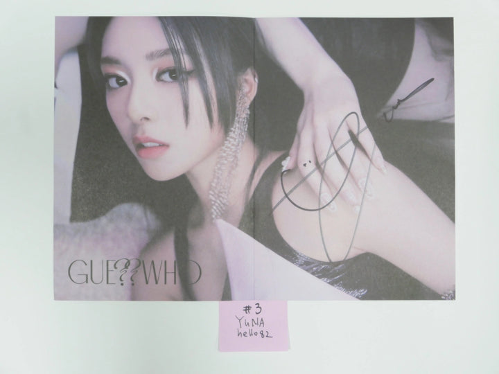 Itzy 'Guess Who' - Hand Autographed(Signed) Mini Folded Poster - HALLYUSUPERSTORE