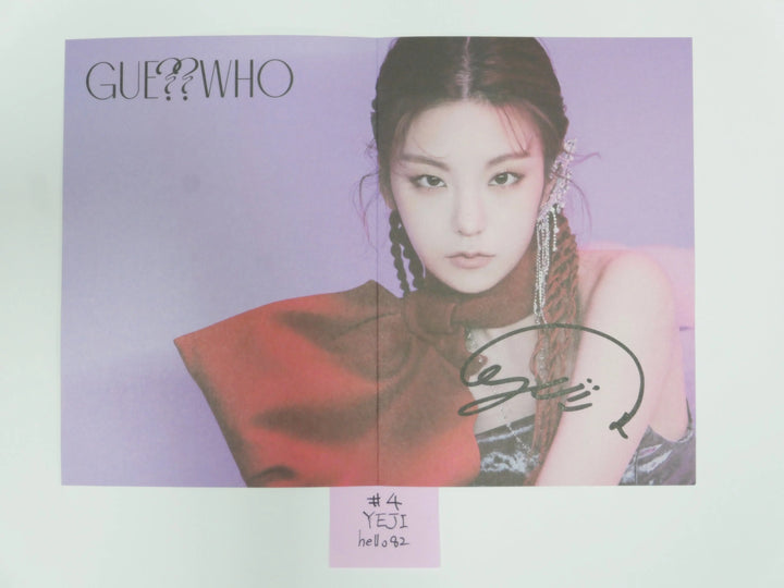 Itzy 'Guess Who' - Hand Autographed(Signed) Mini Folded Poster - HALLYUSUPERSTORE