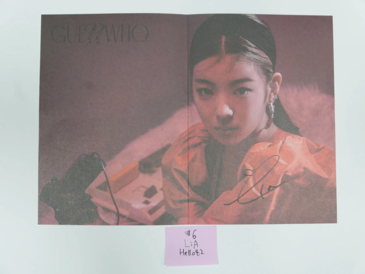 Itzy 'Guess Who' - Hand Autographed(Signed) Mini Folded Poster - HALLYUSUPERSTORE