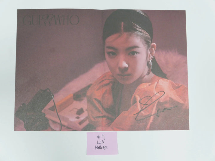 Itzy 'Guess Who' - Hand Autographed(Signed) Mini Folded Poster - HALLYUSUPERSTORE