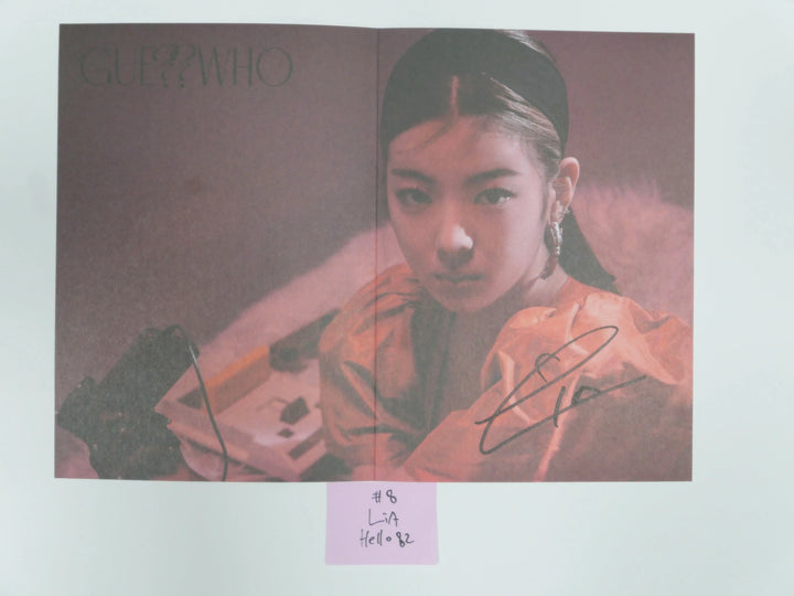 Itzy 'Guess Who' - Hand Autographed(Signed) Mini Folded Poster - HALLYUSUPERSTORE