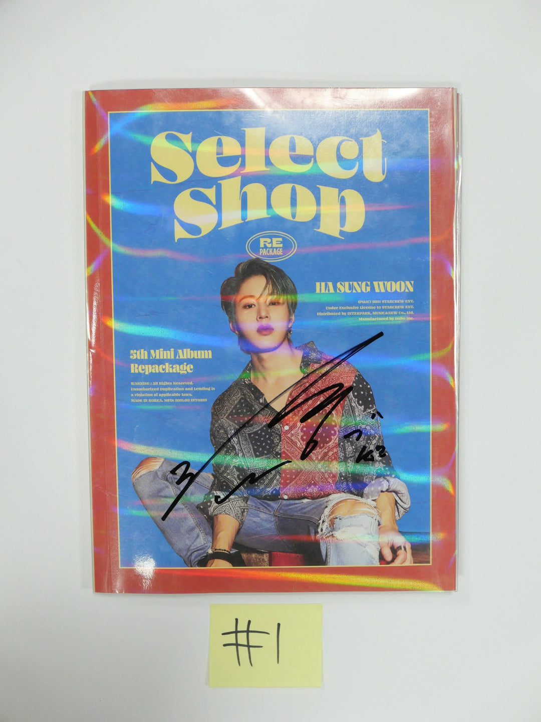 Ha Sung woon "Select Shop" 5th Mini - Hand Autographed (Signed) Album - HALLYUSUPERSTORE