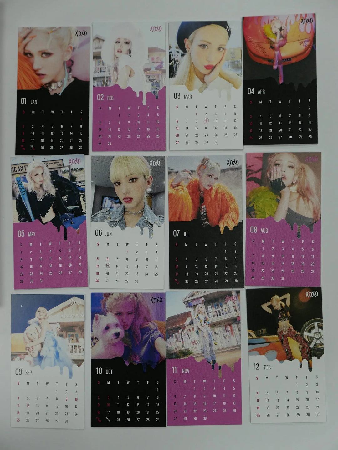 Jeon Somi 'XOXO' 1st - Hand Autographed(Signed)  Album, M2U Fansign Event Mini Calender - HALLYUSUPERSTORE