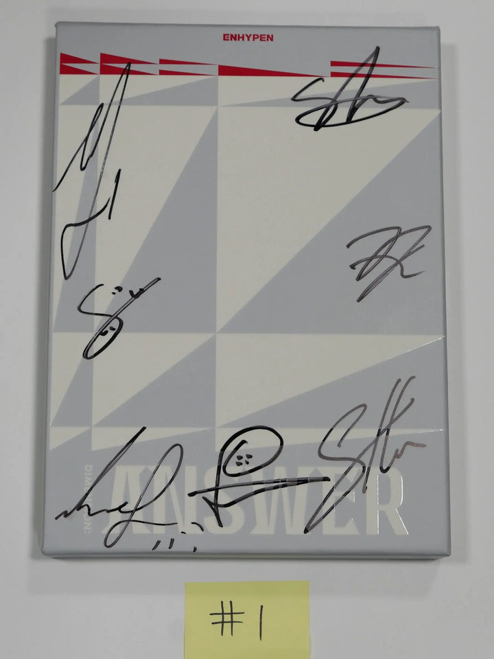 ENHYPEN "Dimension : Answer" - Hand Autographed(Signed) Promo Album - HALLYUSUPERSTORE