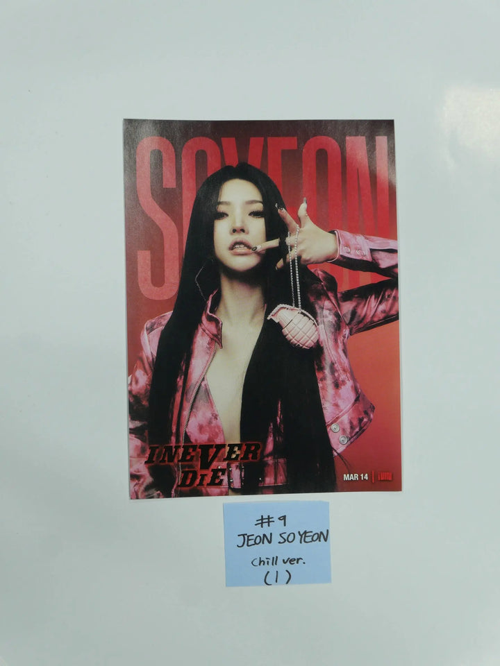(g) I-DLE "I NEVER DIE" - Official Mini Poster (Restocked 3/18) - HALLYUSUPERSTORE
