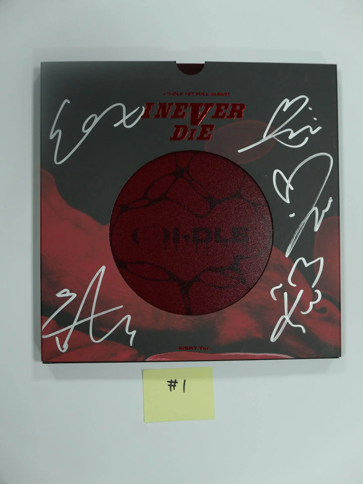 (g) I-DLE "I NEVER DIE" - Hand Autographed(Signed) Promo Album - HALLYUSUPERSTORE