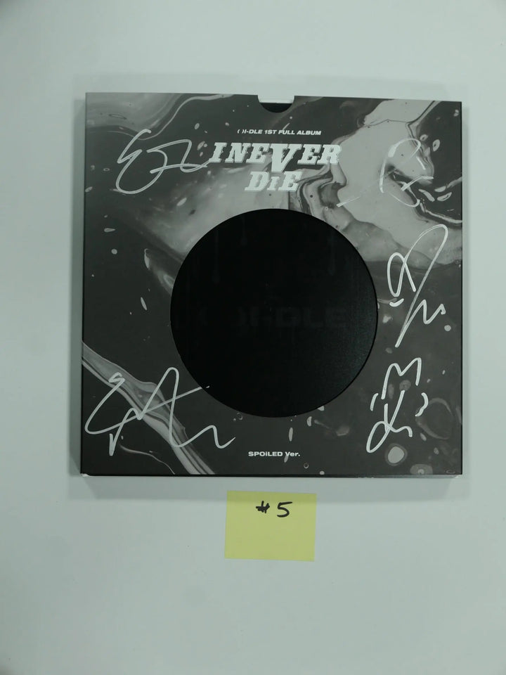 (g) I-DLE "I NEVER DIE" - Hand Autographed(Signed) Promo Album - HALLYUSUPERSTORE