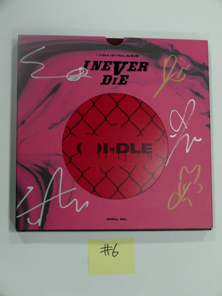 (g) I-DLE "I NEVER DIE" - Hand Autographed(Signed) Promo Album - HALLYUSUPERSTORE