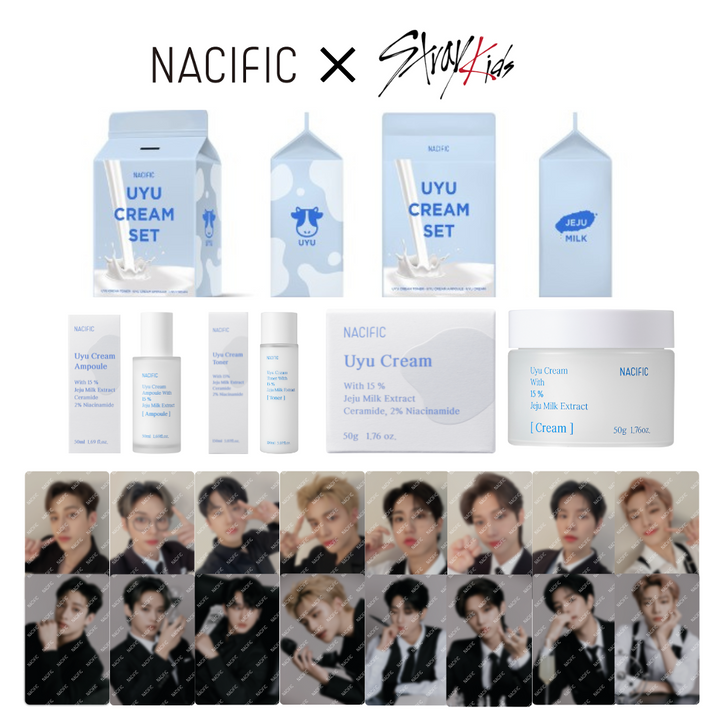 Stray kids X NACIFIC - UYU CREAM SET + Official Photocards Set (8EA)