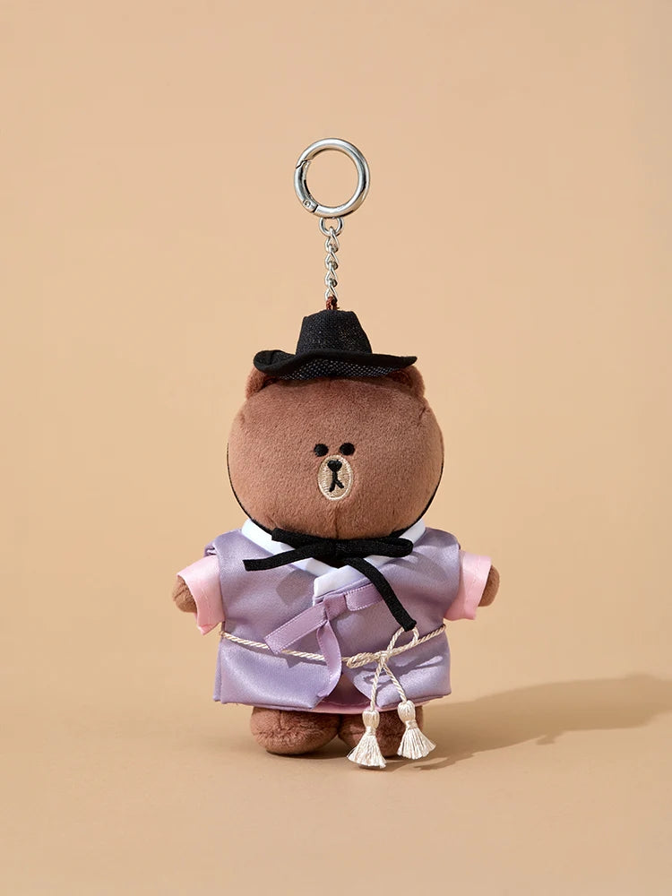 ** LINE FRIENDS - Line Friends Brown Seoul Edition [HanBok Costume Doll Keyring]