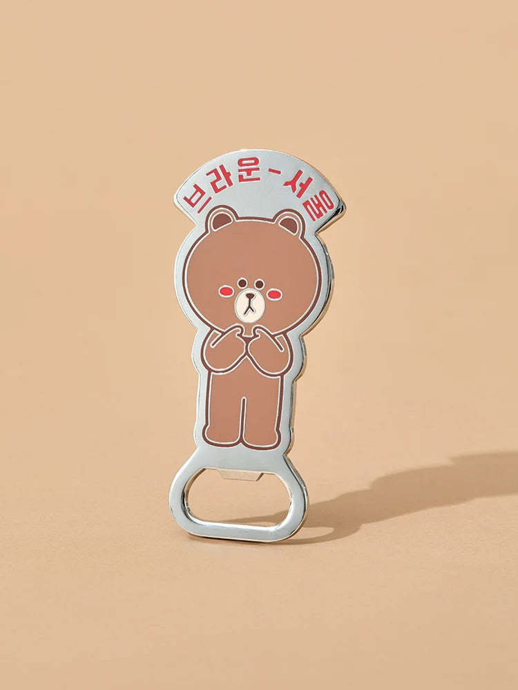 ** LINE FRIENDS - Line Friends Brown Seoul Edition [Metal Margnet Opener]