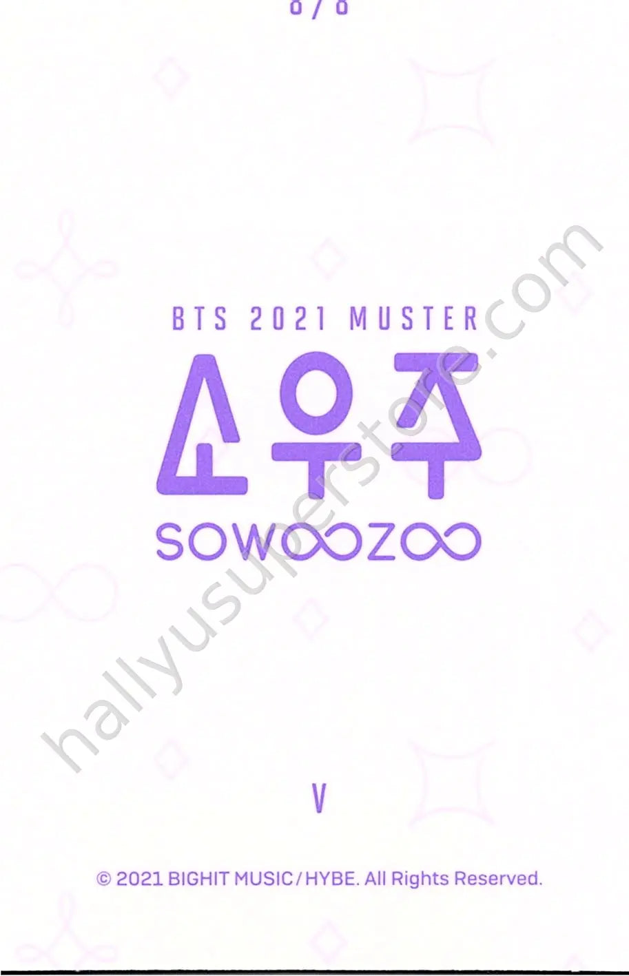 BTS - V - 2021 Muster Sowoozoo 8/8 mini photocard