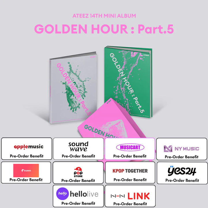 [Pre-Order] ATEEZ - 14TH MINI ALBUM "GOLDEN HOUR : Part.5"(Photobook Version) + Pre-Order Benefit (Choose Version)