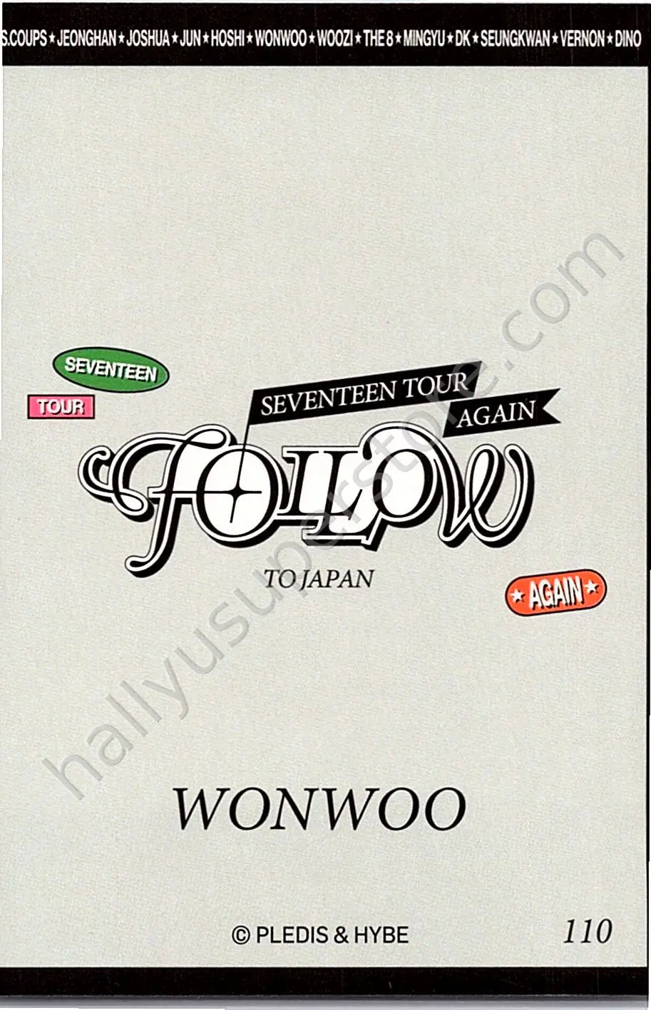 SEVENTEEN - Wonwoo - [FOLLOW AGAIN] TOUR jacket japan merch photocard