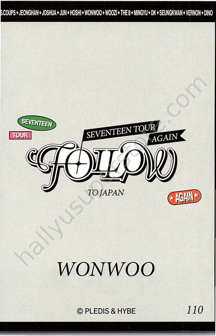 SEVENTEEN - Wonwoo - [FOLLOW AGAIN] TOUR jacket japan merch photocard
