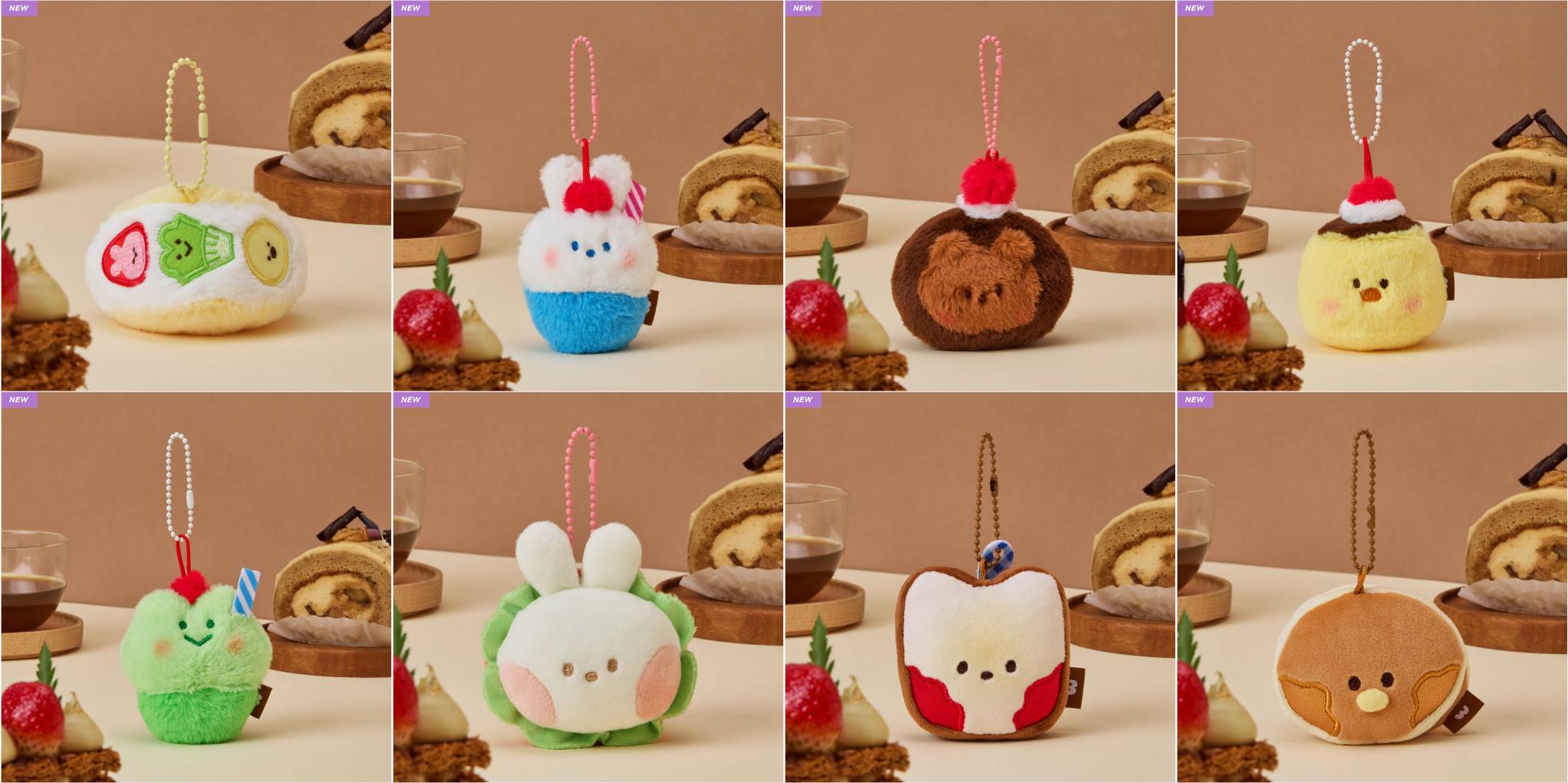 [Hallyu4U - Online Merch] LINE FRIENDS MININI Dessert Cafe KEYRING