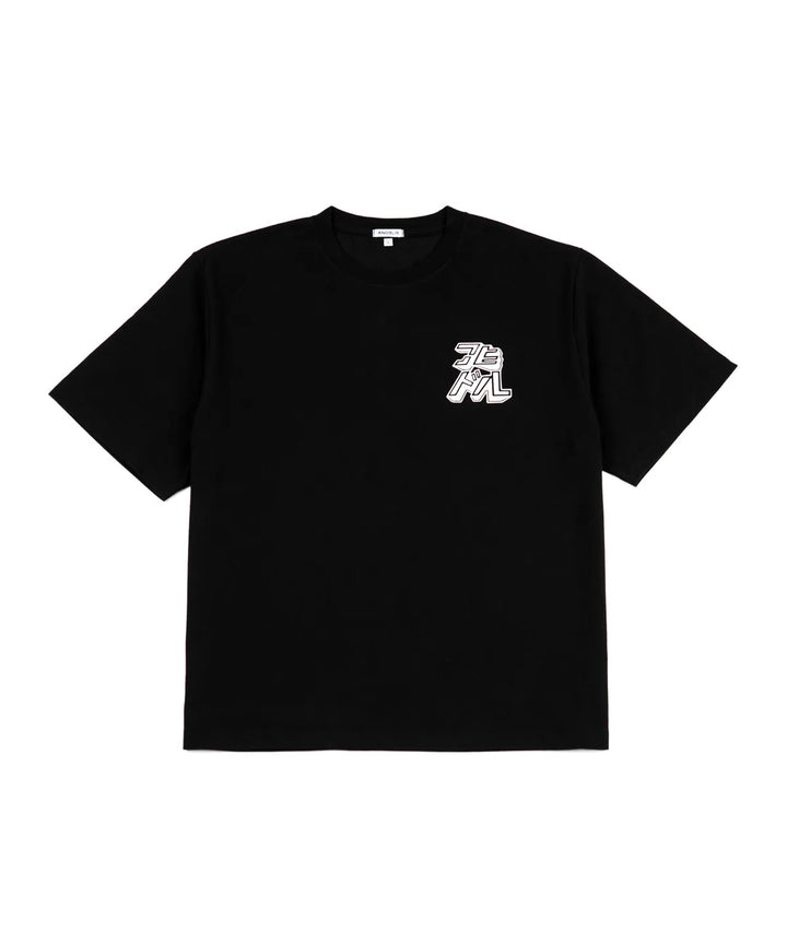 **QWER -Magenta Cartoon Drawing T-shirt [Black]