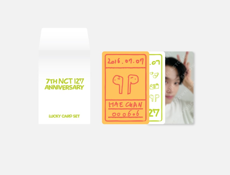 NCT 127 - "7th Anniversary Glow-In-The-Dark" Official Lucky Card Set