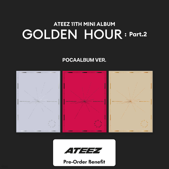 [Pre-Order] ATEEZ - 11th Mini "GOLDEN HOUR : Part.2" + Pre-Order Benefit (POCAALBUM Ver.) [Random / Set]