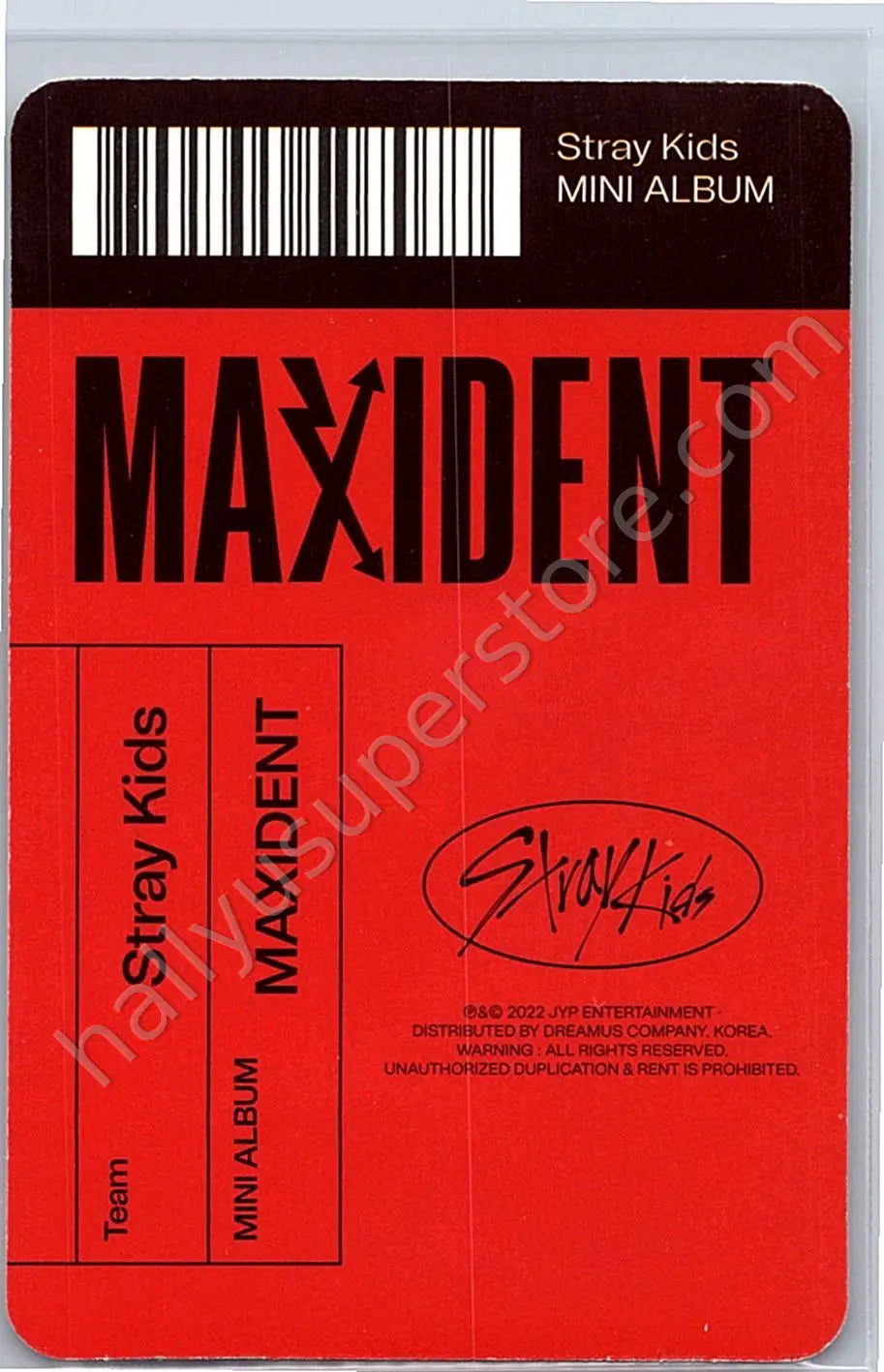 Stray Kids - HAN - Maxident album photocard first press only paper case version